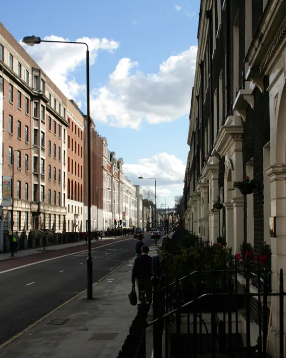 Gower Street, London, the local landmark of WC1E